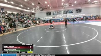 100 lbs 1st Place Match - Jadyn Graham, Jackson Hole Wrestling Club vs Riley Meyer, Diamondville Wrestling Club