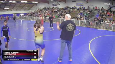 143 lbs Round 5 - Coral Averett, Red Devil Mat Club vs Lily Allen, Newberg Mat Club