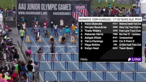 Youth Women's 100m Hurdles Championship, Finals 1 - Age 17-18