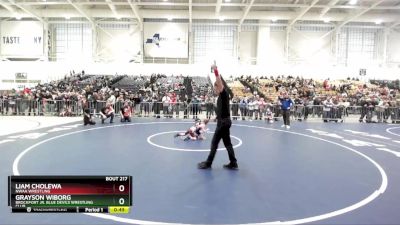 44 lbs Cons. Round 1 - Grayson Wiborg, Brockport Jr. Blue Devils Wrestling Club vs Liam Cholewa, NWAA Wrestling