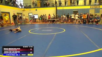 41-46 lbs Round 2 - Boaz Broeckelman, Cougar Wrestling Club vs Owen De Los Reyes, Wichita Training Center