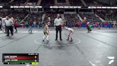 58 lbs Champ. Round 1 - Jaxon Jacobs, Hays vs Luke Taussig, Greater Heights