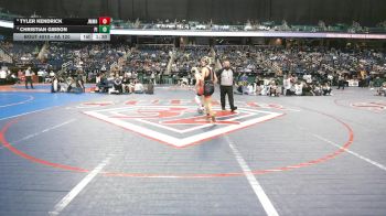 4A 120 lbs Quarterfinal - Tyler Kendrick, John M. Morehead High School vs Christian Gibson, Pisgah High School