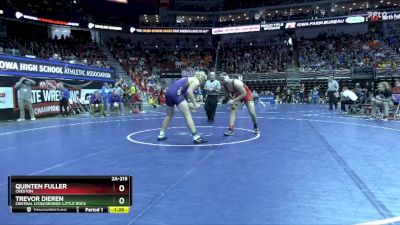 2A-215 lbs Champ. Round 1 - Quinten Fuller, Creston vs Trevor Dieren, Central Lyon/George-Little Rock