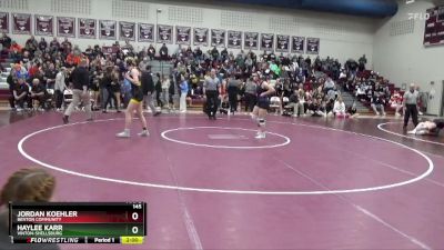 145 lbs Quarterfinal - Haylee Karr, Vinton-Shellsburg vs Jordan Koehler, Benton Community