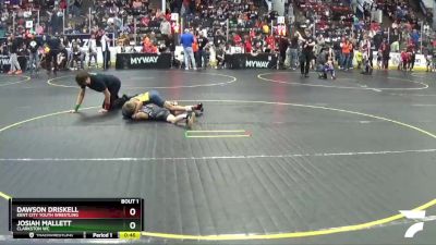 61 lbs Champ. Round 1 - Josiah Mallett, Clarkston WC vs Dawson Driskell, Kent City Youth Wrestling