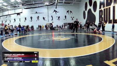 160A Cons. Round 3 - Clarissa Agostini, Grand Valley State University vs Presley McCandlish, Lock Haven University