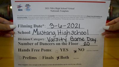 Mustang High School [Virtual Varsity - Game Day - Large Finals] 2021 NDA High School National Championship
