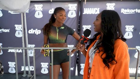Day 1 of GST Kingston: Gabby Thomas Post-200m Win