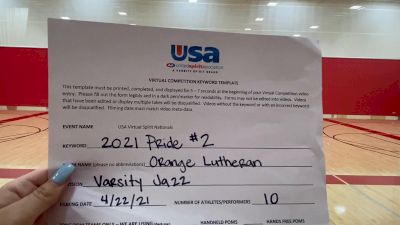 Orange Lutheran High School [Varsity - Jazz Finals] 2021 USA Spirit & Dance Virtual National Championships