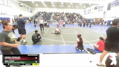 120 lbs Quarterfinal - Janina Morales, Bear Wrestling Academy vs Irini Poka, San Clemente High Girls Wrestl