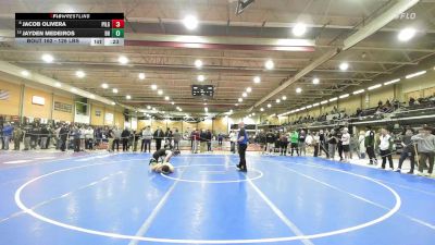 126 lbs Consi Of 16 #2 - Jacob Olivera, Pilgrim vs Jayden Medeiros, Bishop Hendricken