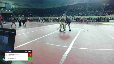 160 lbs Consi Of 16 #2 - Jaydon Spencer, Norman Jr High vs Connor Wines, Noble MS