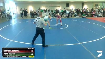 165 lbs Cons. Round 3 - Alan DeVries, York College (Pennsylvania) vs Frankie Theroux, King`s College (Pennsylvania)