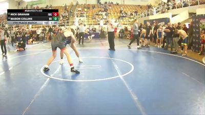 167 lbs 7th Place Match - Mason Collins, WELLSTON vs Nick Graham, Fire Wrestling Club