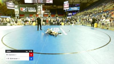 126 lbs Cons 32 #2 - Michael Ciancio, WI vs Rayce Schriever, CO