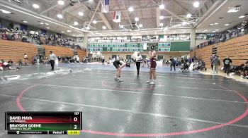 157 lbs Cons. Round 3 - Brayden Goehe, Temecula Valley vs David Maya, San Pasqual