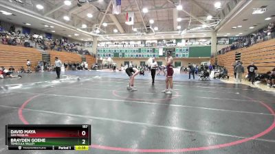 157 lbs Cons. Round 3 - Brayden Goehe, Temecula Valley vs David Maya, San Pasqual