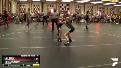 76 lbs Quarterfinal - Noelle Wright, Stafford vs Lily Reese, Wrecking Crew