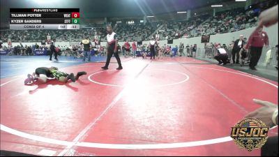 76 lbs Consi Of 4 - Tillman Potter, Weatherford Youth Wrestling vs Kyzer Sanders, Standfast