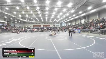 124 lbs Round 1 (3 Team) - Kadin Gerber, Palmyra Macedon Sr HS vs Reece LaBarge, Northern Adirondack Sr HS