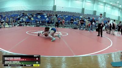 75 lbs Finals (2 Team) - Brayden Ridens, Center Grove Wrestling Club vs Gideon Sherck, Delta Wrestling Club Inc.