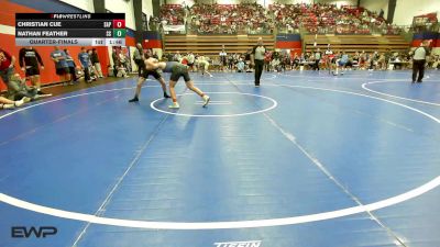 120 lbs Quarterfinal - Christian Cue, Sapulpa vs Nathan Feather, Sand Springs HS