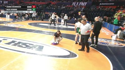 3A 113 lbs 5th Place Match - James Morrison, Aurora (Marmion Academy) vs Jack Koenig, Chicago (St. Patrick)