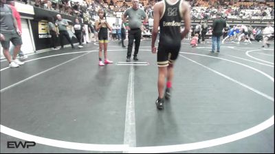 67 lbs Rr Rnd 1 - Orlandas Bruner, Midwest City Bombers Youth Wrestling Club vs Myla Dennis, OKC Saints Wrestling