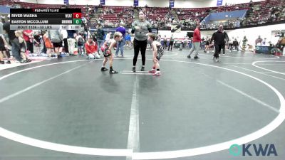 55 lbs Consi Of 8 #2 - River Washa, Weatherford Youth Wrestling vs Easton McCollum, Skiatook Youth Wrestling