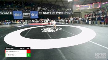 3A 165 lbs Quarterfinal - Joseph Davis, Marysville Pilchuck vs Micah Policarpio, Chief Sealth