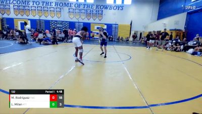132 lbs Round 6 (8 Team) - Michael Rodriguez, Talon WC vs Lucas Milan, Attack WC