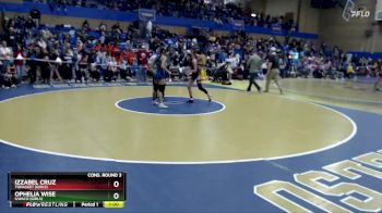 115lbs Cons. Round 3 - Ophelia Wise, Ilwaco (Girls) vs Izzabel Cruz, Tonasket (Girls)