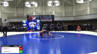 14U Boys - 84 lbs Cons. Round 2 - Josh Schaub, Warhawk Wrestling Academy vs Patrick Wales, Michigan