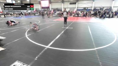 61 lbs Quarterfinal - Riggin Woodworth, Dickinson WC vs Levi Cook, Manu WC