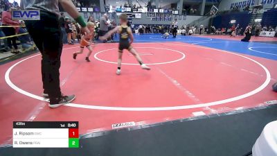 43 lbs Quarterfinal - Jason Ripsom, Gravette Wrestling Club vs Ryker Owens, Prairie Grove Youth Wrestling