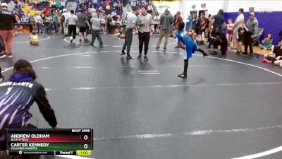 75 lbs Semifinal - Andrew Oldham, Blue Steele vs Carter Kennedy, Columbia Knights