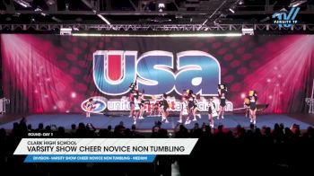 Clark High School - Varsity Show Cheer Novice Non Tumbling [2025 Varsity Show Cheer Novice Non Tumbling - Medium Day 1] 2025 USA Spirit Natl's/Collegiate Champs/Jr. Natl's