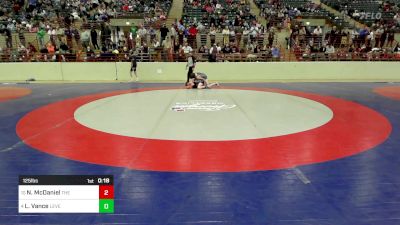 125 lbs Consi Of 4 - Nathan McDaniel, The Storm Wrestling Center vs Logan Vance, Level Up Wrestling Center