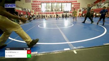 75 lbs Rr Rnd 2 - Angel Alfaro-Williams, OKC Saints Wrestling vs Dejuan Fields, Tulsa Blue T Panthers