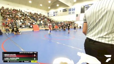 106 lbs 3rd Place Match - Luke Magnusen, Peterson Grapplers vs Brian Ecute, Orange High School