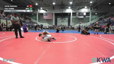 130-136 lbs Rr Rnd 2 - Zayne Chappell, Tulsa Blue T Panthers vs Colt Combs, Mannford Pirate Youth Wrestling
