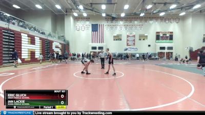 127 lbs Quarterfinal - Ian Lackie, Kuna Middle School vs Eric Gluch, West Middle School