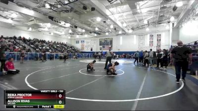 110 lbs Champ. Round 2 - Allison Rivas, Upland vs Reika Proctor, Steele Canyon