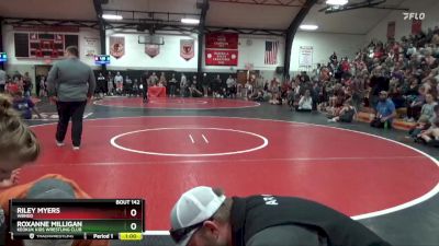 Bracket 1 lbs Round 4 - Riley Myers, WBNDD vs Roxanne Milligan, Keokuk Kids Wrestling Club