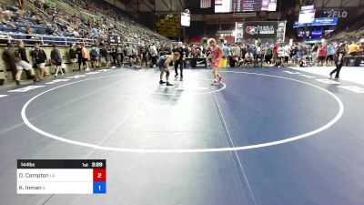 144 lbs Cons 128 #2 - Dalton Compton, LA vs Kaden Inman, IL