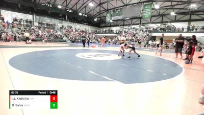 67-70 lbs Semifinal - Jax Kiethline, Fort Zumwalt Wrestling Club vs Giovanni Salas, Bulldog Premier Wrestling Club