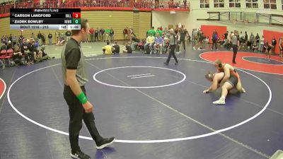 215 lbs Semifinal - Zadek Bowlby, Newberg vs Carson Langford, Dallas