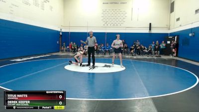 125 lbs Quarterfinal - Titus Watts, Soldotna vs Derek Keefer, Colony High School