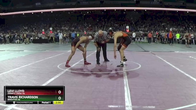 D1-150 lbs Champ. Round 1 - Travis Richardson, Brighton HS vs Levi Lloyd, Swartz Creek HS